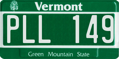 VT license plate PLL149