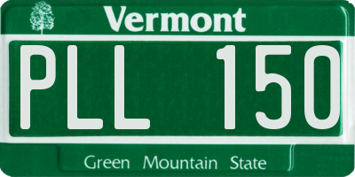 VT license plate PLL150