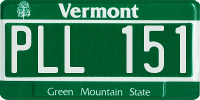 VT license plate PLL151