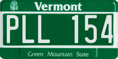 VT license plate PLL154