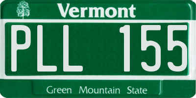 VT license plate PLL155