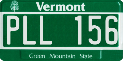 VT license plate PLL156