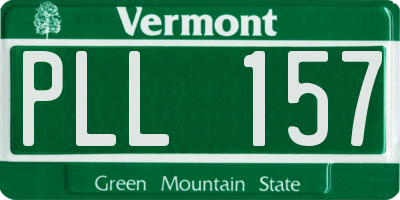 VT license plate PLL157