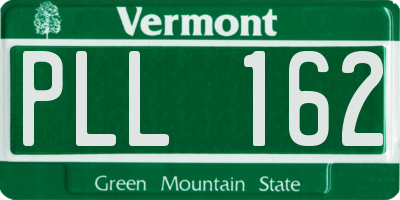 VT license plate PLL162