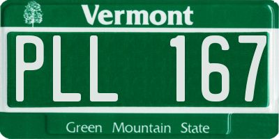 VT license plate PLL167