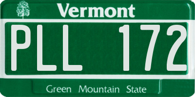 VT license plate PLL172