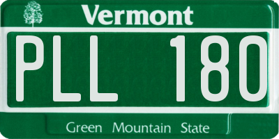 VT license plate PLL180