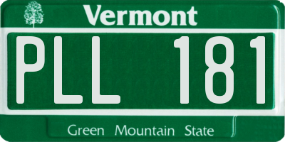 VT license plate PLL181
