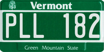 VT license plate PLL182