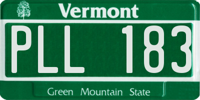 VT license plate PLL183