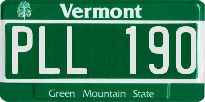 VT license plate PLL190