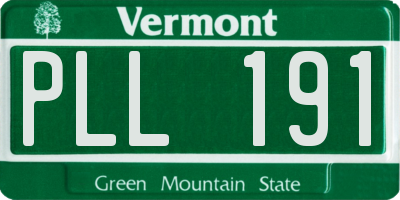 VT license plate PLL191