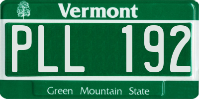 VT license plate PLL192