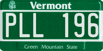 VT license plate PLL196