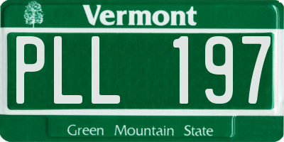 VT license plate PLL197
