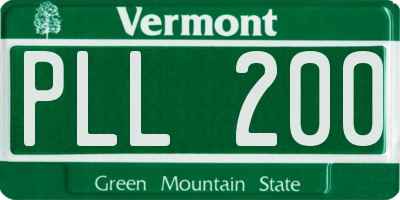 VT license plate PLL200
