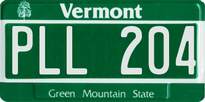 VT license plate PLL204