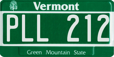 VT license plate PLL212