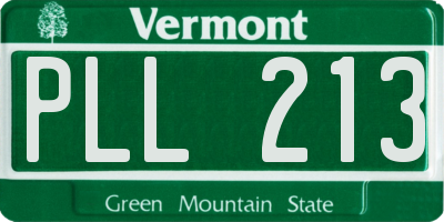 VT license plate PLL213