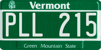VT license plate PLL215
