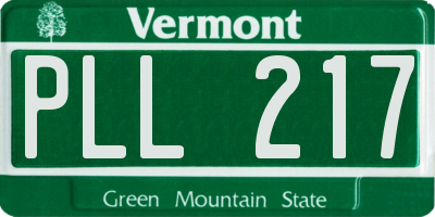 VT license plate PLL217