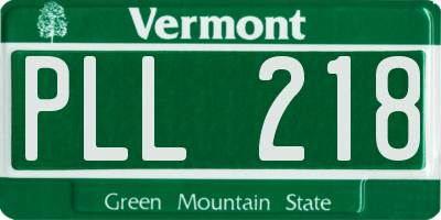 VT license plate PLL218