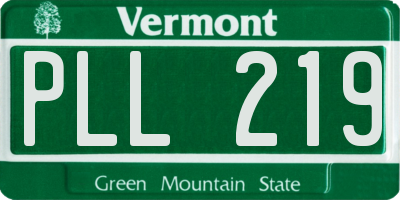 VT license plate PLL219