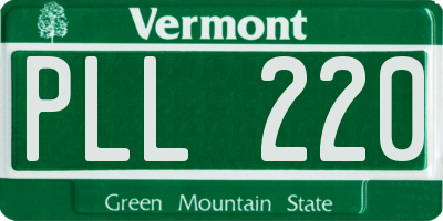 VT license plate PLL220