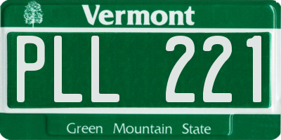 VT license plate PLL221
