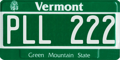 VT license plate PLL222