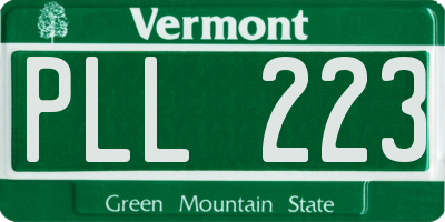 VT license plate PLL223