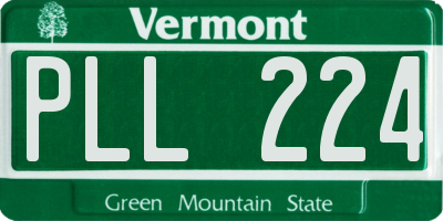 VT license plate PLL224