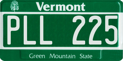 VT license plate PLL225