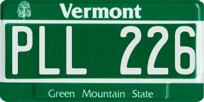 VT license plate PLL226