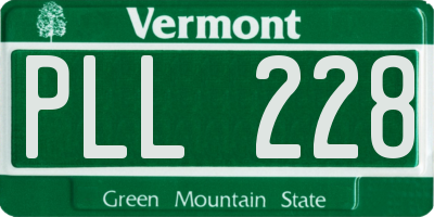 VT license plate PLL228