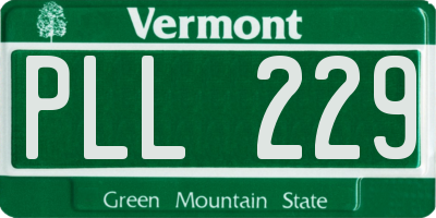 VT license plate PLL229