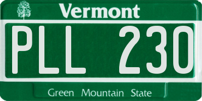 VT license plate PLL230