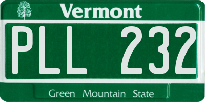 VT license plate PLL232