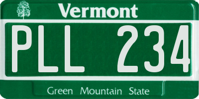 VT license plate PLL234