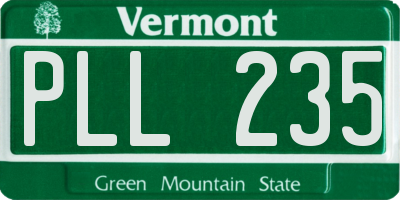 VT license plate PLL235