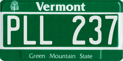 VT license plate PLL237