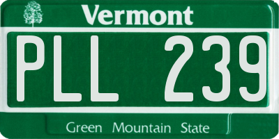 VT license plate PLL239