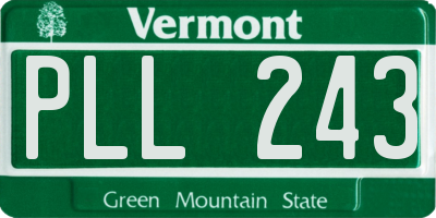 VT license plate PLL243