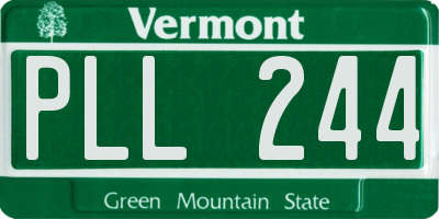 VT license plate PLL244