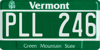 VT license plate PLL246