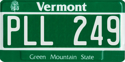 VT license plate PLL249