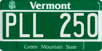 VT license plate PLL250