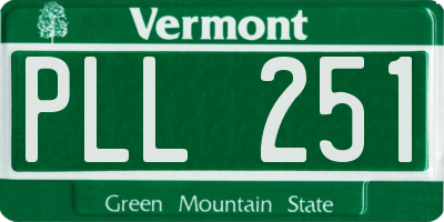 VT license plate PLL251