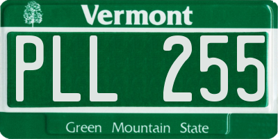 VT license plate PLL255