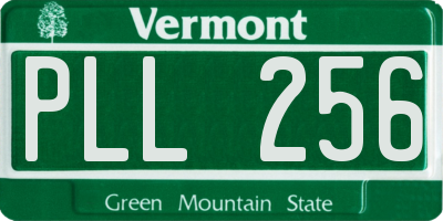 VT license plate PLL256